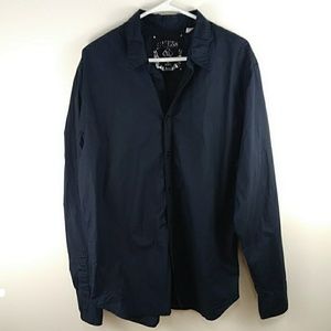 Guess Long Sleeve Button Up Shirt Black Embroidery